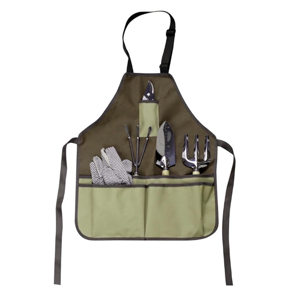 NIhtian Oxford Cloth Garden Apron Thickening Garden Tools Belt Multifunction Waterproof Wear resistant for Women Men (Green)