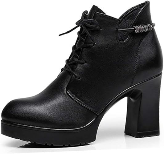 Amazon Cjaq ブーティー ショートブーツ レディース 滑り止め ファッション 歩きやすい 美脚 ベーシック サイドジッパー 無地 8 8cm ハイヒール 黒 マーティンブーツ オシャレ 可愛い 厚底 安定感 秋 冬 身長up エンジニアブーツ Cjaq ブーツ ブーティ