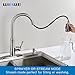 Kitchen Faucet Pull Down Sprayer - WEWE A1008L Stainless Steel Brushed Nickel Pull Out Kitchen Sink Faucet Single Handle 1 or 3 Hole with Deck Plate