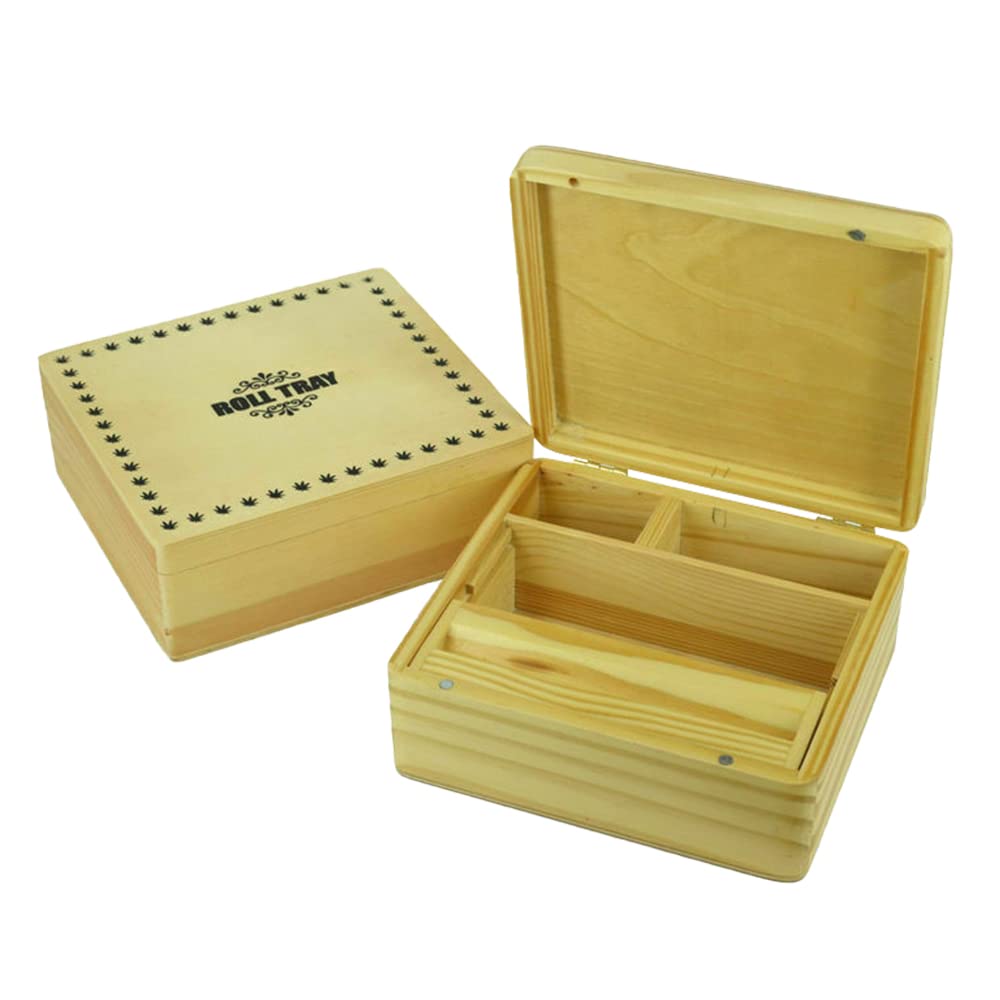 ONE BEST DEAL WOODEN ROLLING BOX ROLL BOX SMOKING STASH WITH LID MAGNETIC FOR RIZLA LARGE SIZE SMOKING PAPERS FILTERS TIPS STORAGE SMALL MEDIUM LARGE