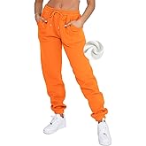 DISCIPBUSH Fleece Lined Womens Sweatpants - High Waisted Joggers for Women, Cotton Drawstring Baggy Sweats Women Pants