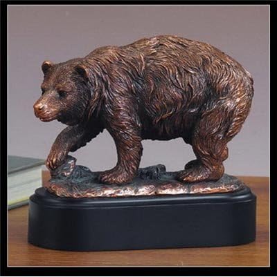 Grizzly Bear Bronze Figurine - 7x6"