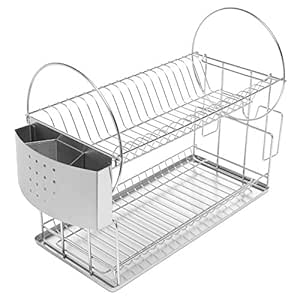 MyGift Elegante Acero Inoxidable 2 Tier Estante para Platos de encimera