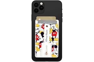 iJoy Disney Phone Wallet Stick On- Cell Phone Wallet Card Holder Stick On- Adhesive iPhone Holder Grip with Built in Finger Strap- Doubles as a Kick Stand for Your Phone (Mickey Thumbs Up)