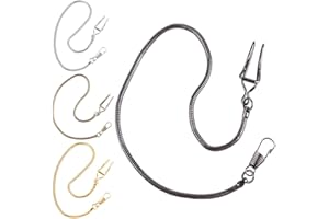 TIONG Gold/Silver Customizable Pocket Watch14 Inch Chain with Twisted Thick & T Bar & Lobster Clasps Custom Watch Chain Link Vest for Your Pocket Watch