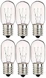 15 Watts T7 Replacement Light Bulb for Lava Lamp 15T7 Incandescent For 10 Inch Lava Lamps and Exit Lamps Fits Intermediate E17 Socket 130 Volts Pack of 6