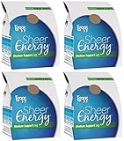 4-Pairs L'eggs Sheer Energy Sheer Panty & Toe with Medium Support Leg