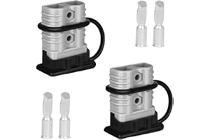 Uddick 175A Battery Quick Connector with Dust Cover,Battery Quick Disconnect Wire Harness Plug Kit for Car Forklift Motor Winch Trailer（2PC 2AWG 2Covers