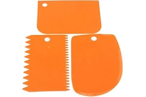 3x Reusable Plastic Dough Fondant Scraper Cake Decorating Plain Smooth Jagged Edge Home AccessoriesStrong and Long-Lasting