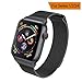 HILIMNY Compatible for Apple Watch Band 38mm 40mm 42mm 44mm, Stainless Steel Mesh Milanese Sport Wristband Loop with Adjustable Magnet Clasp for iWatch Series 1/2/3/4,Black