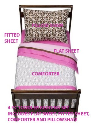 Bacati Damask White and Chocolate Crib Fitted Sheet