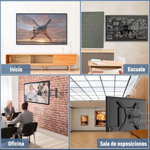 Soporte de TV, Base para Television Pared para Pantallas de 14”a 55”, TV Mount de Articulado Inclinable y Giratorio, Porta Television Movible,Universal Soporte hasta 25 kg, MAX VESA 400x400mm
