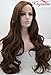 K'ryssma® Long Wavy Brown Wig Heat Resistant Fiber Hair Synthetic Wigs Lace Front Half Hand Tied for Women 24 Inches