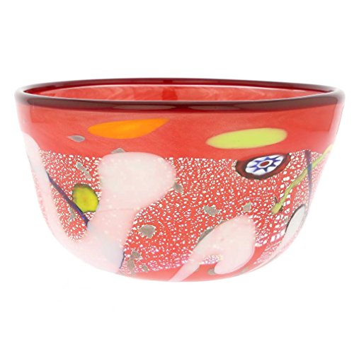 GlassOfVenice Murano Glass Modern Art Bowl - Red