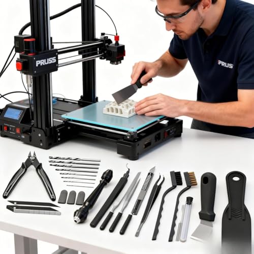3D Printer Tools, 3D Printing Cleaning Brush 3D Printing Tools for Bambu Lab Tool Deburring Tool: Wire Cutter, Drill, Scraper for Remove, Smoothing, Finishing, Deburring, Craving, Drilling-62Pcs