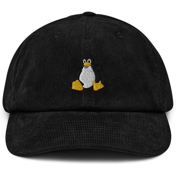 MTN TOOL Linux Distressed Dad Hat Tux Hat Black at Amazon Men's
