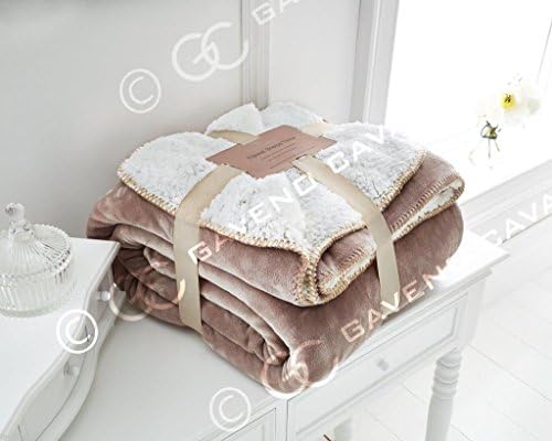 Comfort Collections Sherpa Throws Blanket King Size Bed Fleece Flannel 3 Seater Sofa 200 Cm x 240 Cm Large Soft Warm Luxury Throw King Mink Only