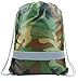 Camo Party Supplies Favors Goodie Bags for Teens Birthday, 10 Pack Camoflauge Drawstring Backpack Bags