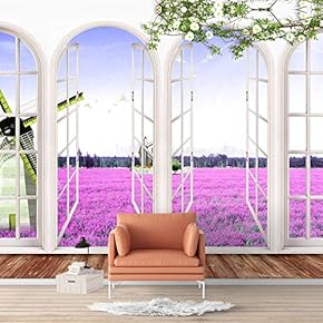 Wall Murals for Bedroom Vies from French Window Design Removable Wallpaper Peel and Stick Wall Stickers - 66x96 inches