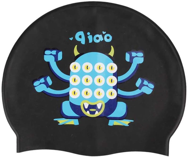 YOUDirect Kids Swim Caps Cartoon Swimming Caps Silicone Children Swim Cap for Girls Boys Long Short Hair