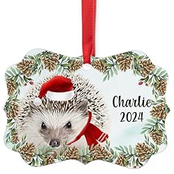 Salt and Pepper Hedgehog Christmas Ornament 2024
