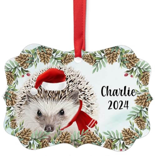 Salt and Pepper Hedgehog Christmas Ornament 2024