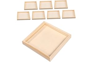 UTHCLO 8pcs Unfinished Small Wood Puzzle Sorting Trays for Montessori Crafts Natural Finish Organizer for