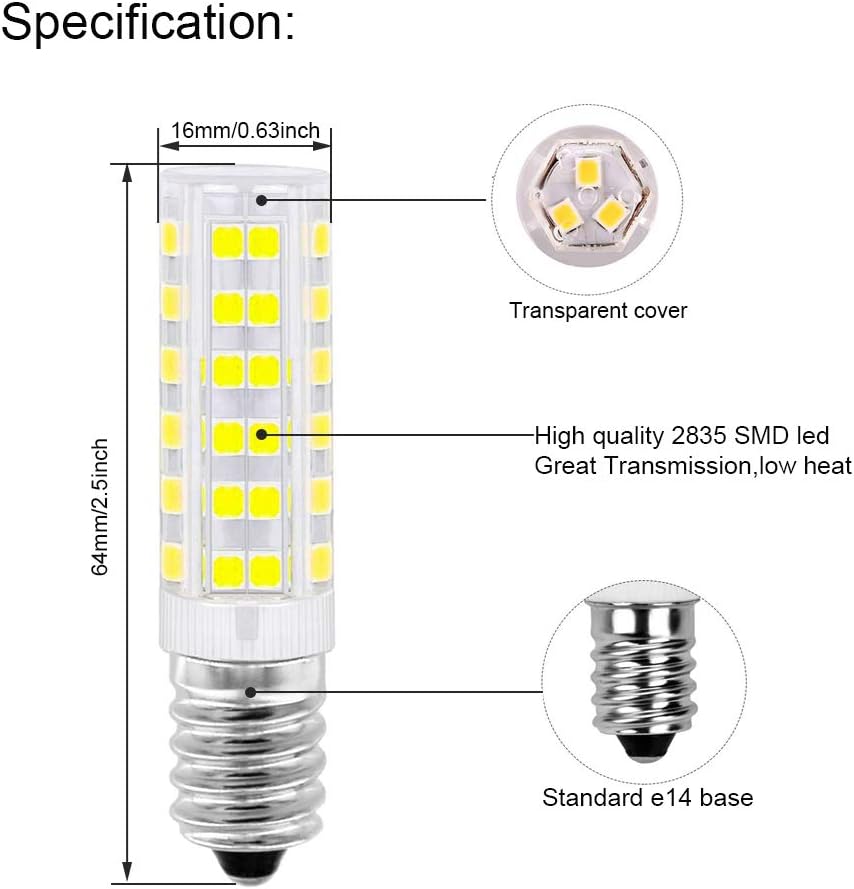 HUAMu E14 LED Bulb Cooker Hood, E14 LED Light Bulbs 7W Equivalent to 70W Halogen, 6000K Cold White - Image 3