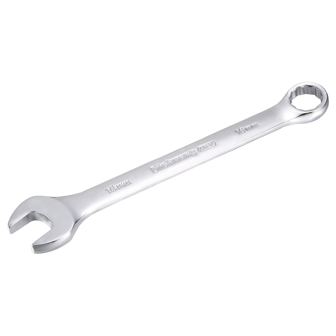 Sourcingmap Metric 16mm 12-Point Box Open End Combination Wrench Chrome Finish, Cr-V
