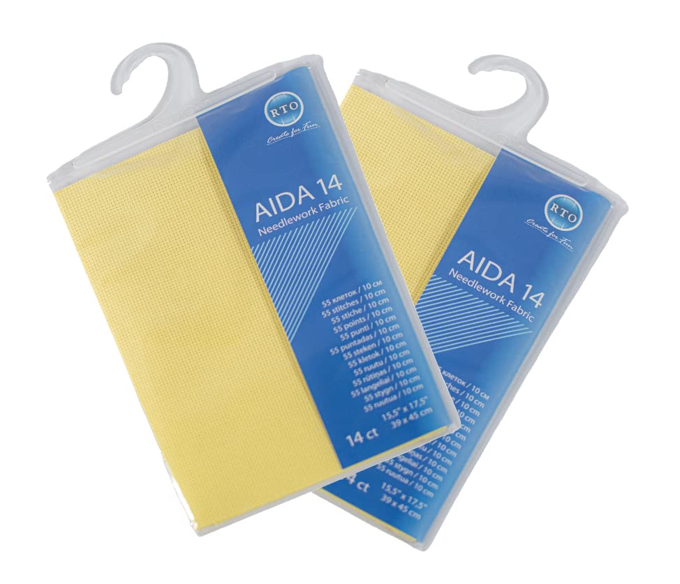 Mouldmaster Aida 14 Count Yellow Pack of Two, 39cm x 45cm