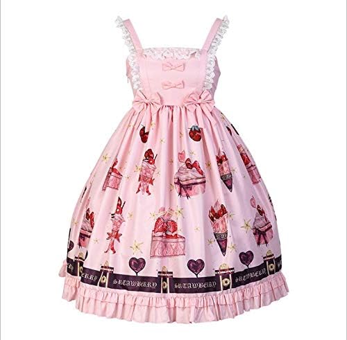Amazon Co Jp ロリータ服 Lolita ゴスロリ ワンピース コスプレ フリル レース 森ガール レディース かわいい お菓子柄 ケーキ柄 ピンク S 服 ファッション小物