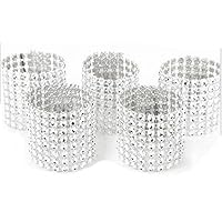 MARGUERAS 100pcs Napkin Rings Rhinestone Napkin Rings Adornment for Wedding Party