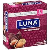 LUNA BAR - Gluten Free Bar - Dark Chocolate Hazelnut - (1.48 Ounce Snack Bar, 12 Count)