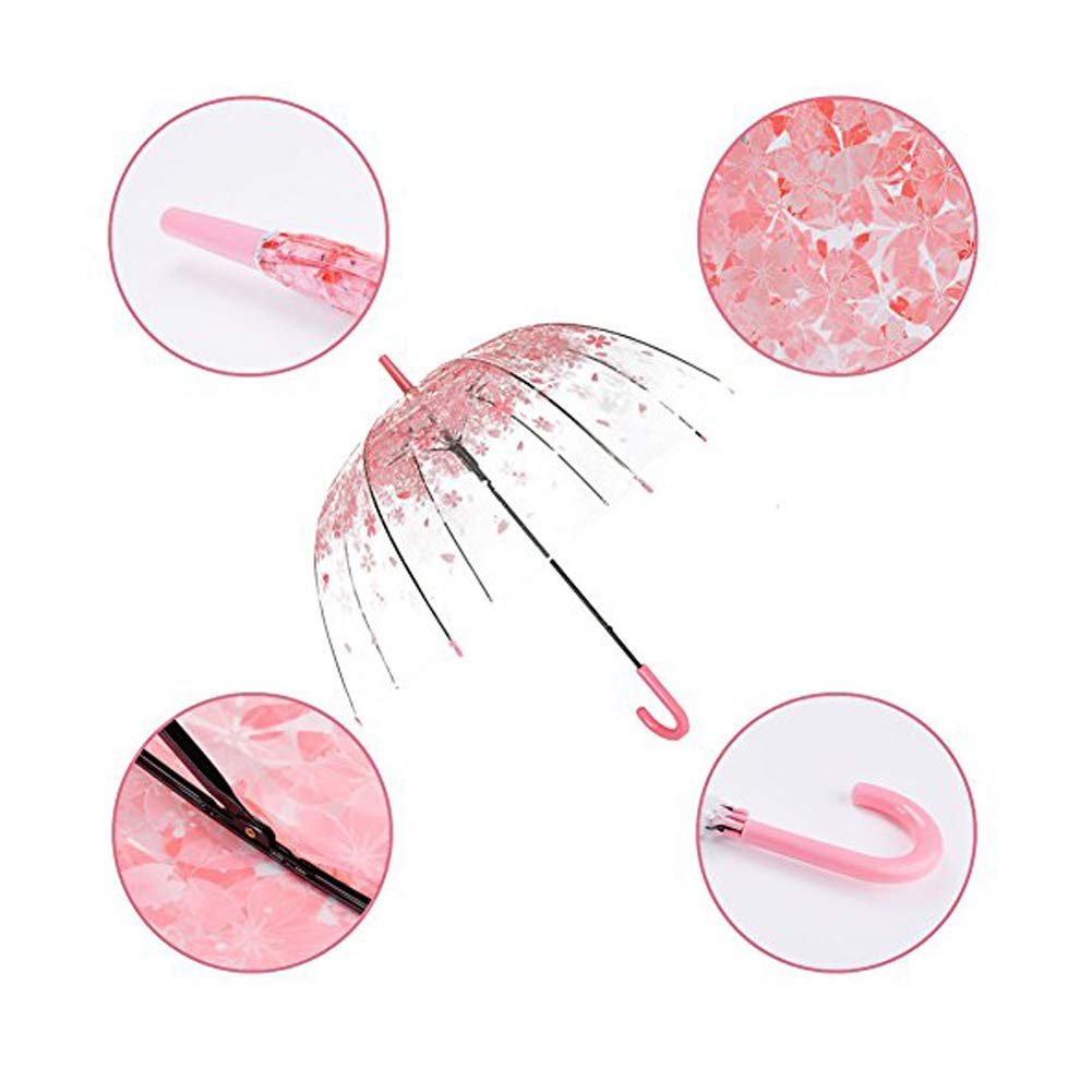 kexin lin Cherry Transparent Umbrella, Dome Transparent Cherry Umbrella