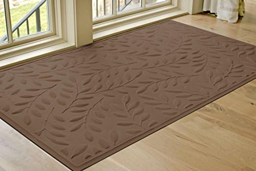 Soft Impressions Brittany Leaf Low-Profile Mat, 3 by 5-Feet, Chocolate