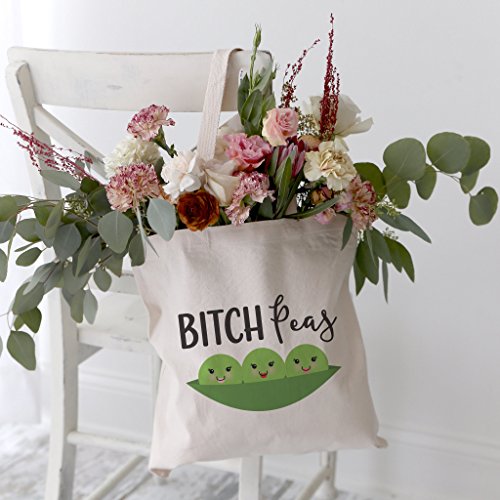 The Cotton & Canvas Co. Bitch Peas Reusable Grocery Bag and Farmers Market Tote Bag