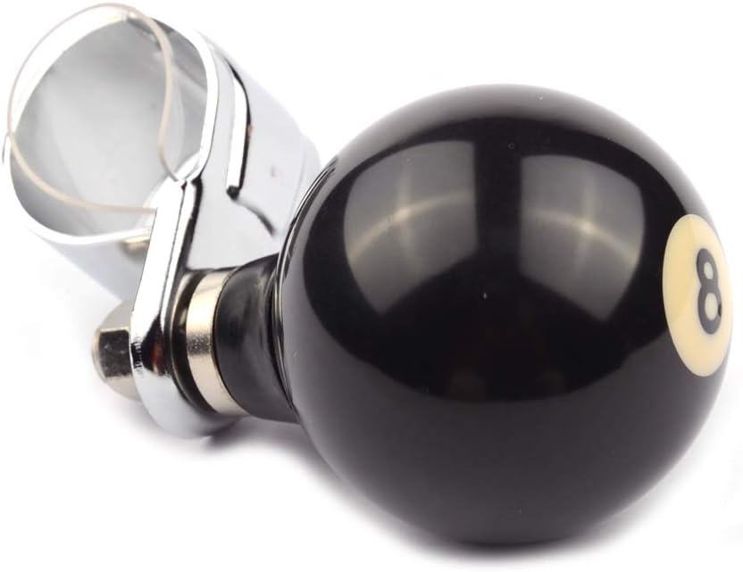 SMKJ Black 8 Round Ball Car Steering Wheel Spinner Knob Universal Rotating Suicide Spinners Knob Power Handle for most car: Automotive