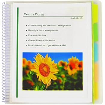 C-Line 10-Pocket Poly Portfolio with Write-on Tabs, Spiral-Bound, 5-Tab, Clear with Assorted Color Tabs, 1 Each (33650)