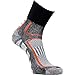PureAthlete Running Socks Quarter Length - Lightweight, Thin, Moisture Wicking - Anti-Blister Athletic Sock (White/Grey/Orange, Large)