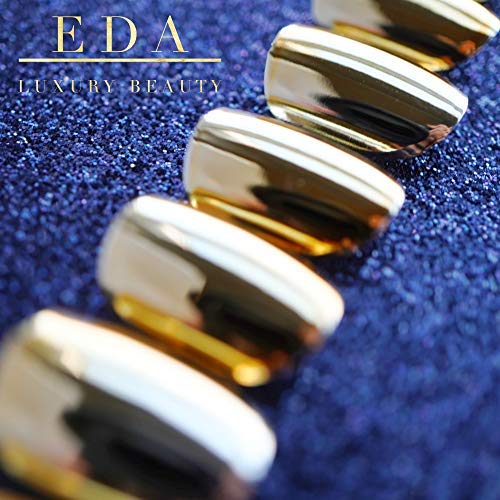 EDA LUXURY BEAUTY GOLD METALLIC CHROME GLAMOROUS DESIGN Full Cover Press On Gel Glitter Artificial Tips Holographic Acrylic False Nails Medium Long Ballerina Coffin Square Super Fashion Fake Nails 1 EDA LUXURY BEAUTY GOLD METALLIC CHROME GLAMOROUS DESIGN Full Cover Press On Gel Glitter Artificial Tips Holographic Acrylic False Nails Medium Long Ballerina Coffin Square Super Fashion Fake Nails