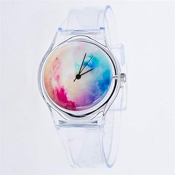 Reloj Transparente Reloj de Silicona Mujer Deporte Casual Relojes de Pulsera de Cuarzo Novedad Cristal Relojes de Mujer Dibujos Animados