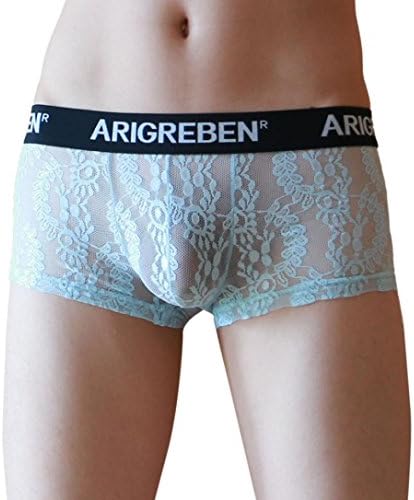 Covermason Men's Sexy Lace Underwear, Boxer Soft Briefs Underpants Knickers Shorts,Sexy Mens Lingerie Silky Lace Briefs Sissy Pouch Crossdress Panties Bikini Sexy for Men