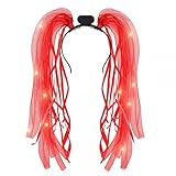 LED Flashing Light Up Hair Noodles - Red