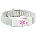 Breast Cancer No Needle or BP on RIGHT Arm Medical ID Alert Bracelet Adjustable Stainless Steel Mesh