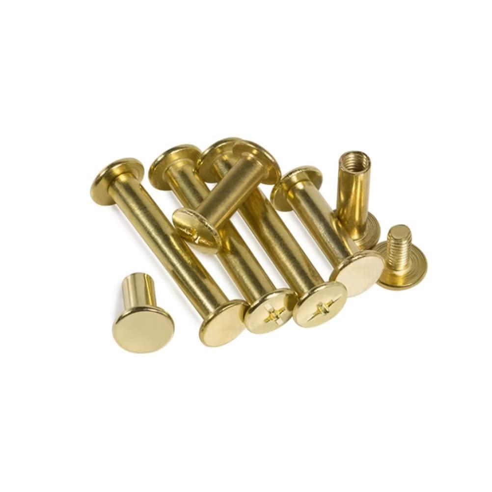 FEEIMOL Binding Chicago Screws Copper Plated Binding Screw Post M5x65mm (10 pcs)