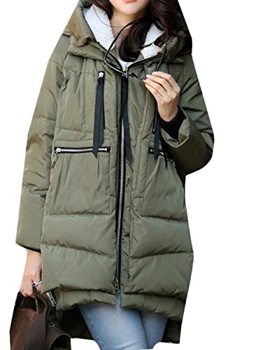 WANSHIYISHE Women's Winter Warm Thick Long Down Cotton Coat army green US S WANSHIYISHE Women's Winter Warm Thick Long Down Cotton Coat army green US S