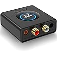 1Mii Bluetooth 5.0 Audio Receiver, Wireless Audio Adapter for Home Stereo Music Streaming System with 3.5 mm RCA, Bass Mode, 12hrs Playtime(Upgraded)