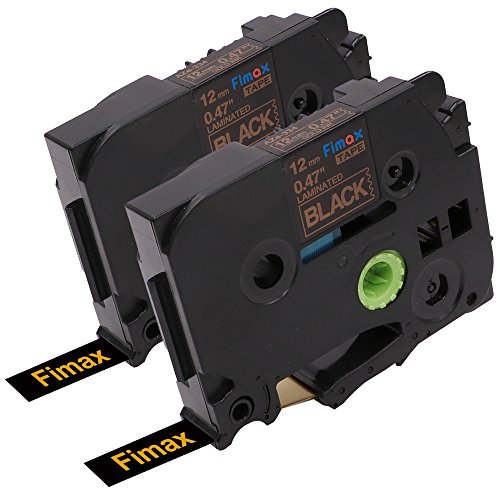 Fimax Compatible Label Tape Replacement for Brother Ptouch TZe-334 TZe334 Gold on Black 12mm 0.47 for PT-1280 PT-D210 PT-H100 PTD400 Label Makers (2Pack 0.47" x 26.2')