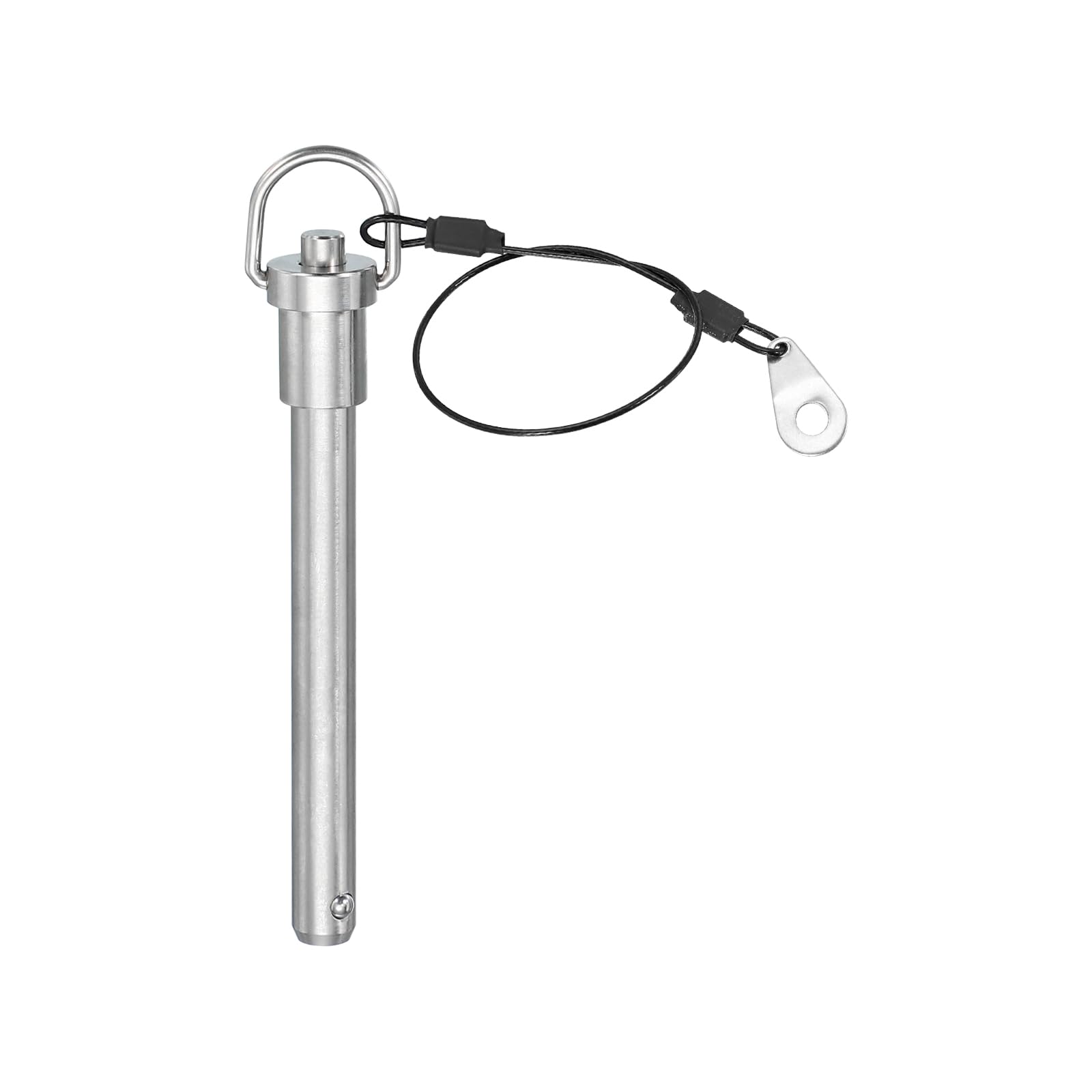 PATIKIL Quick Release Pin 12 x 90mm(1/2" x 3.54"), 304 Stainless Steel Ball Lock Safety Locating Pins with Button 25cm Prevents Loss Rope