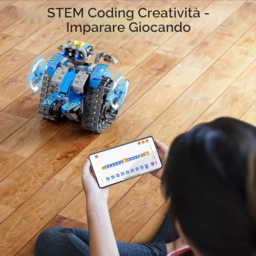 VEPOWER Technic Remote Control Robot for Kids,5 in 1 STEM RC Construction Toys with Programmable App, Educational Gift for Boys and Girls Age 6-12 (488 Pieces)